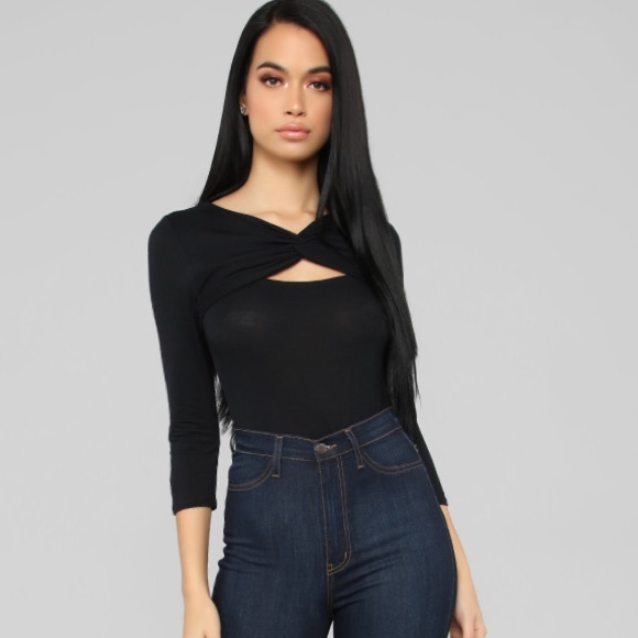 Black Open Chest Top - Picture 2 of 6